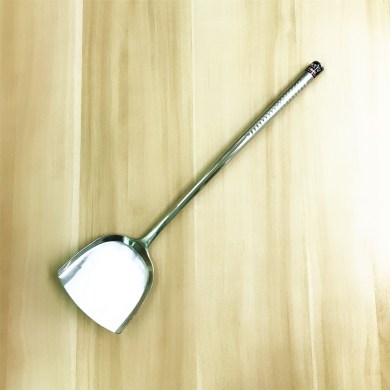 鼎发餐具 厂家直销4两钢柄铲加长炒菜不锈钢长柄锅铲炒铲厨师铲子