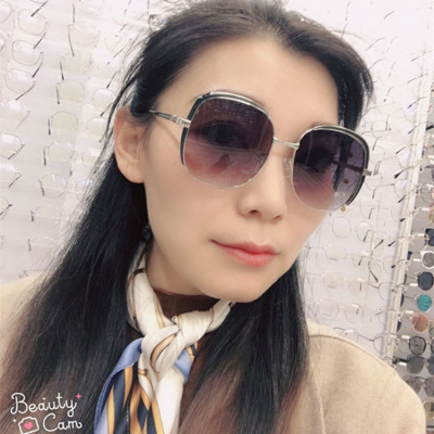 Web celebrity Korean version of large frame slim women sunglasses 2019 new sunglasses