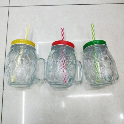 Mason Jar Glass Cup With Handle And Lid, High Borosilicate Glass