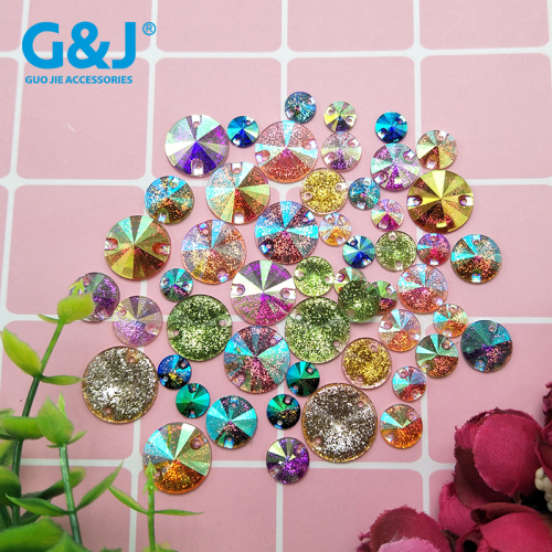 Various resin Effect Diamond Crafts Hand Sewing Resin Diamond Glitter Onion Powder AB Colored Diamond 