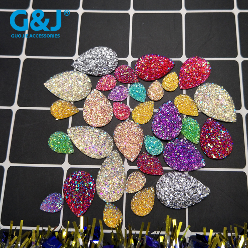 resin flat fat pear-shaped drop-shaped turkey imitation natural stone ore effect button clothing hand-stitched diamond