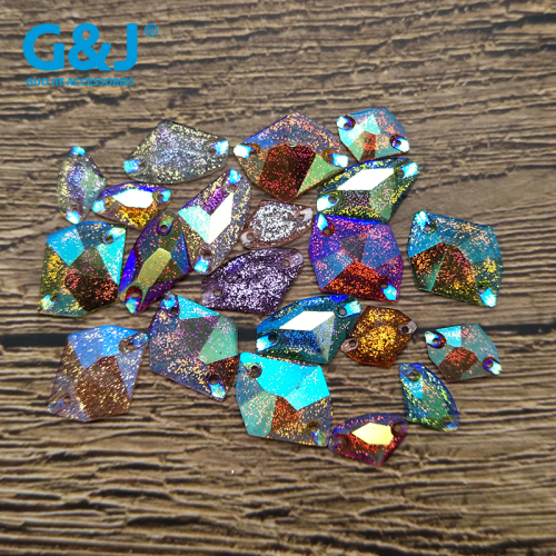 Glass-like Rhinestone Resin Flat Diamond S Special-Shaped Insect-Shaped Mold Hole AB Colorful Effect Hand Sewing Stone Button