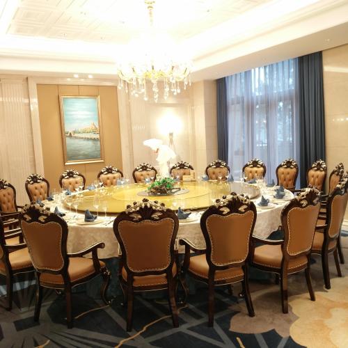 jinan hotel box large electric round table electric paint glass turntable simple folding table