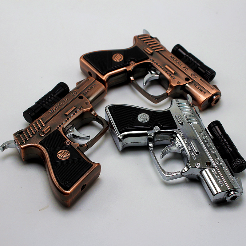 m75枪模型打火机防风激光打火机小孩玩具个性创意金属充气