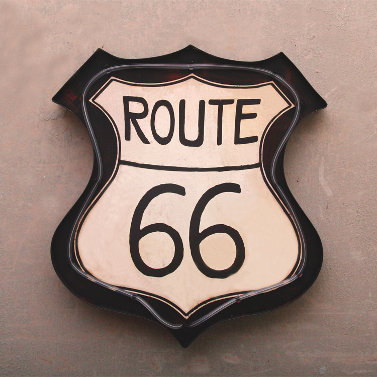 复古风格led66号公路指路牌创意酒吧咖啡店墙上装饰品