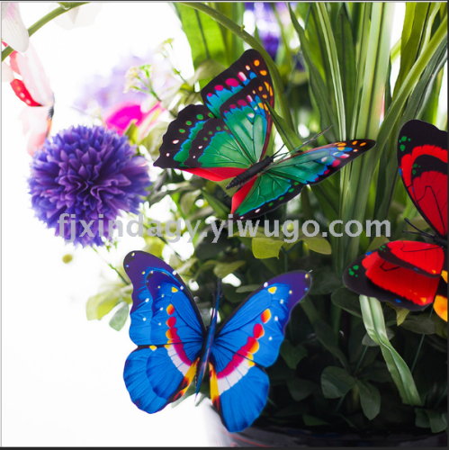 Simulation Butterfly 12cm Double-Layer Plug PVC Butterfly Magnetic Refridgerator Magnets Garden Decorative Flower Arrangement Accessories