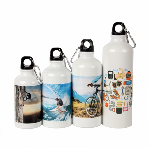 Thermal Transfer Blank Kettle Aluminum Outdoor Sports Bottle Printable 400ml Silver White Two Colors