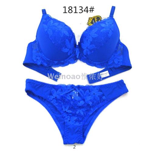 New Thin Bra Push up Breast Holding Bra with Steel Ring Lace Sexy Large Size Suit Women‘s Underwear