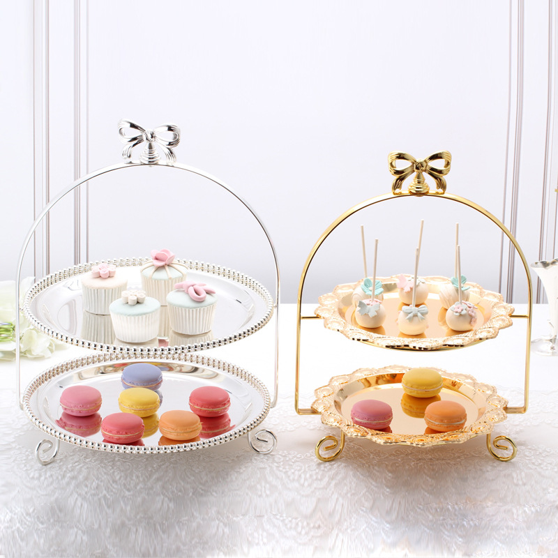 European-style tie yi Cake rack silver-plated 30cm two-layer...