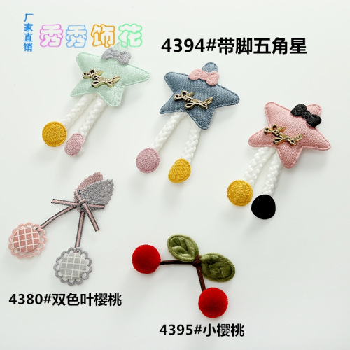 autumn and winter new five-pointed star cherry cartoon brooch accessories children‘s leggings children‘s clothing accessories factory wholesale