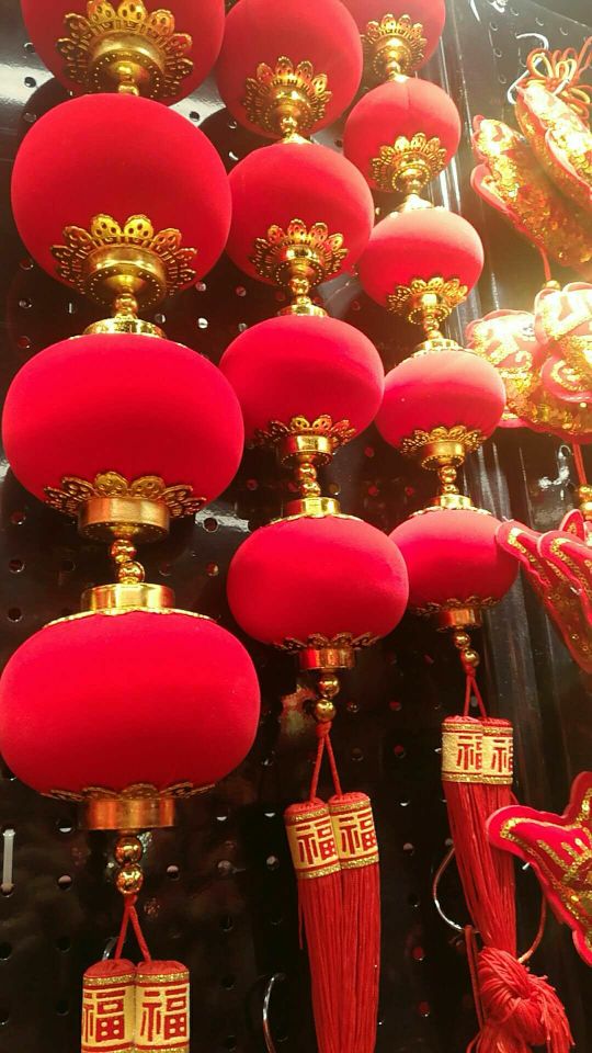 纯红灯笼 挂件 小灯笼 过年挂件 5个一串