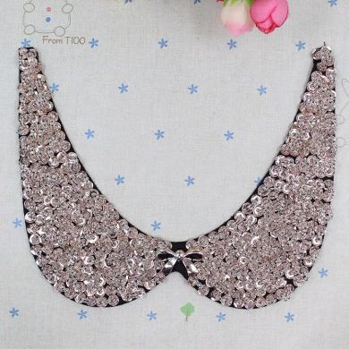 外贸纯手工重工串珠钉珠服装辅料衣服diy装饰衣领假领子花边领