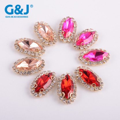Horse Eye Crystal Buckle Welding Claw Chain Surrounding Border Rhinestones Hand-Stitched Glass Rhinestones Clothing Accessories