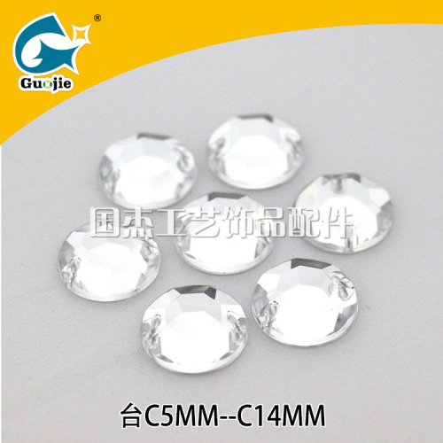 acrylic drill imitation table c4-c14 flat double hole round flat hand sewing clothing drill accessories