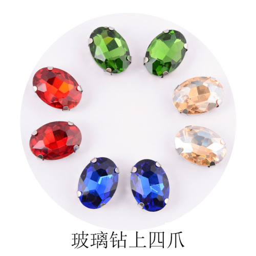 new arrival pointed oval crystal claw settings hand sewing glass diamond diy fashion european and american style clothing accessories