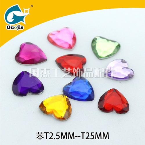 Factory Direct Sales DIY Ornament Accessories Wholesale Domestic T Peach Heart Acrylic Bottoming Drill Acrylic Diamond Decoration
