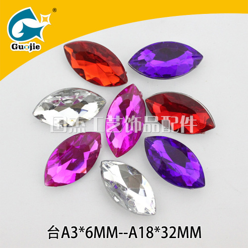 Acrylic Drill Bench A3 * 6-18*32 Pointed Horse Eye Pointed Bottom Flat Horse Eye Drill Rhinestones Accessories