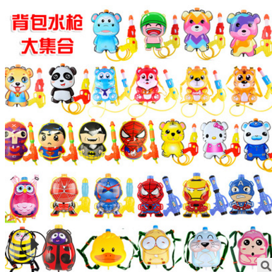 New cartoon backpacks packs water gun beach toys pumping high pressure injection single figure search price