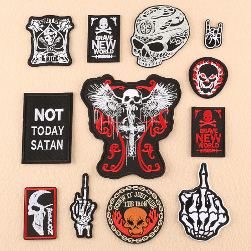 Duo Ku Embroidered Cloth Stickers Skull Patch Foreign Trade Boutique Supply Factory Direct Sales Clothing Accessories