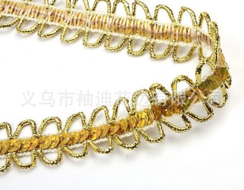 factory direct spot supply raw materials metallic yarn sequins woven lace clothing accessories