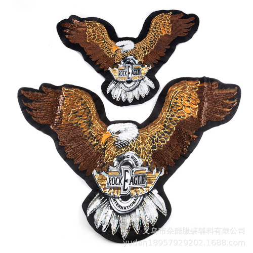 flower cool printing cloth stickers big eagle high-end clothing accessories beads pet embroidery patch e-commerce supply