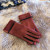 Fashionable winter gloves women's suede with fleece thickening warm winter touch screen cycling driving gloves