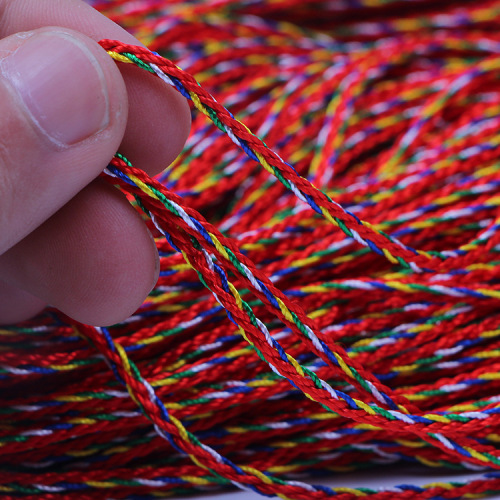 Colorful Rope Bracelet Necklace Crafts Five-Color Line Five-Color Rope Colorful Wire Factory Direct Sales