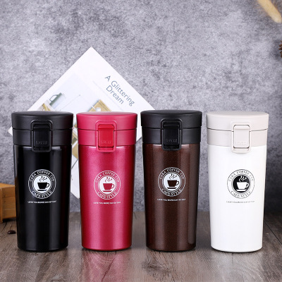 Car stainless steel vacuum coffee cup creative bounce thermos cup creative car water cup advertising gift cup