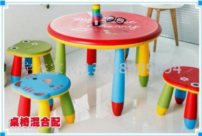 Plastic desk and chair round table kindergarten Plastic desk and chair baby learning table astro boy