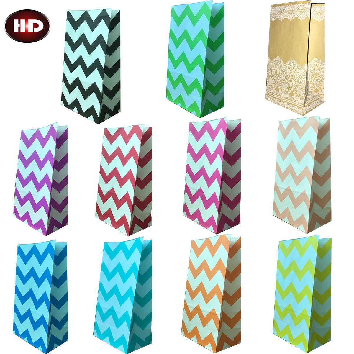 Color Kraft Paper bag square bottom tea bag cookies chest...