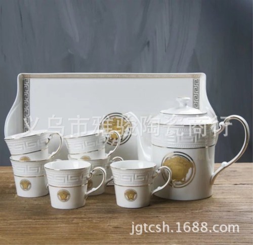 Factory Supply Jingdezhen Ceramic Tea Set European Water Containers Set Wholesale Housewarming Wedding Gifts Promotion