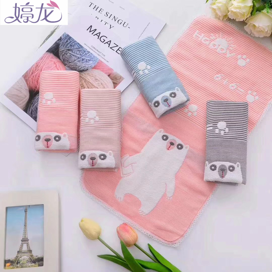 Ting long new chenille lace bear pattern cloth arts child towel high quality children's product