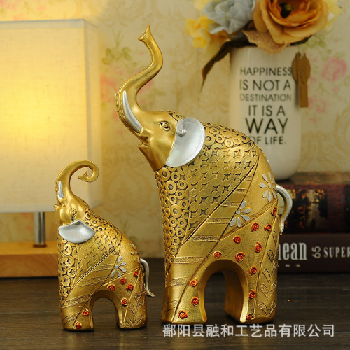 Indoor Home parent-Child Decoration Resin Craft Mother-Child Elephant Mother-Child Elephant Creative Gift Factory Direct Sales 