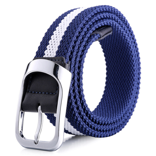 New Two-Color Woven Belt Comfort and Casual Men‘s Leather Belt Elastic Elastic Woven Women‘s Belt Factory Direct Supply
