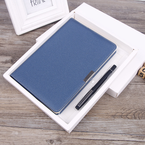 Factory Customized Spot Business Notebook Gift Set A5 Imitation Leather Office Notepad with Pen Set Customized