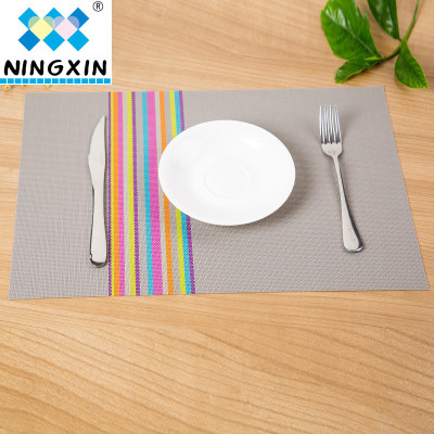 Cross - border PVC dining mat colorful striped western dining mat 30 * 45 cm non - slip heat insulation cup mat durable wear - resistant table mat