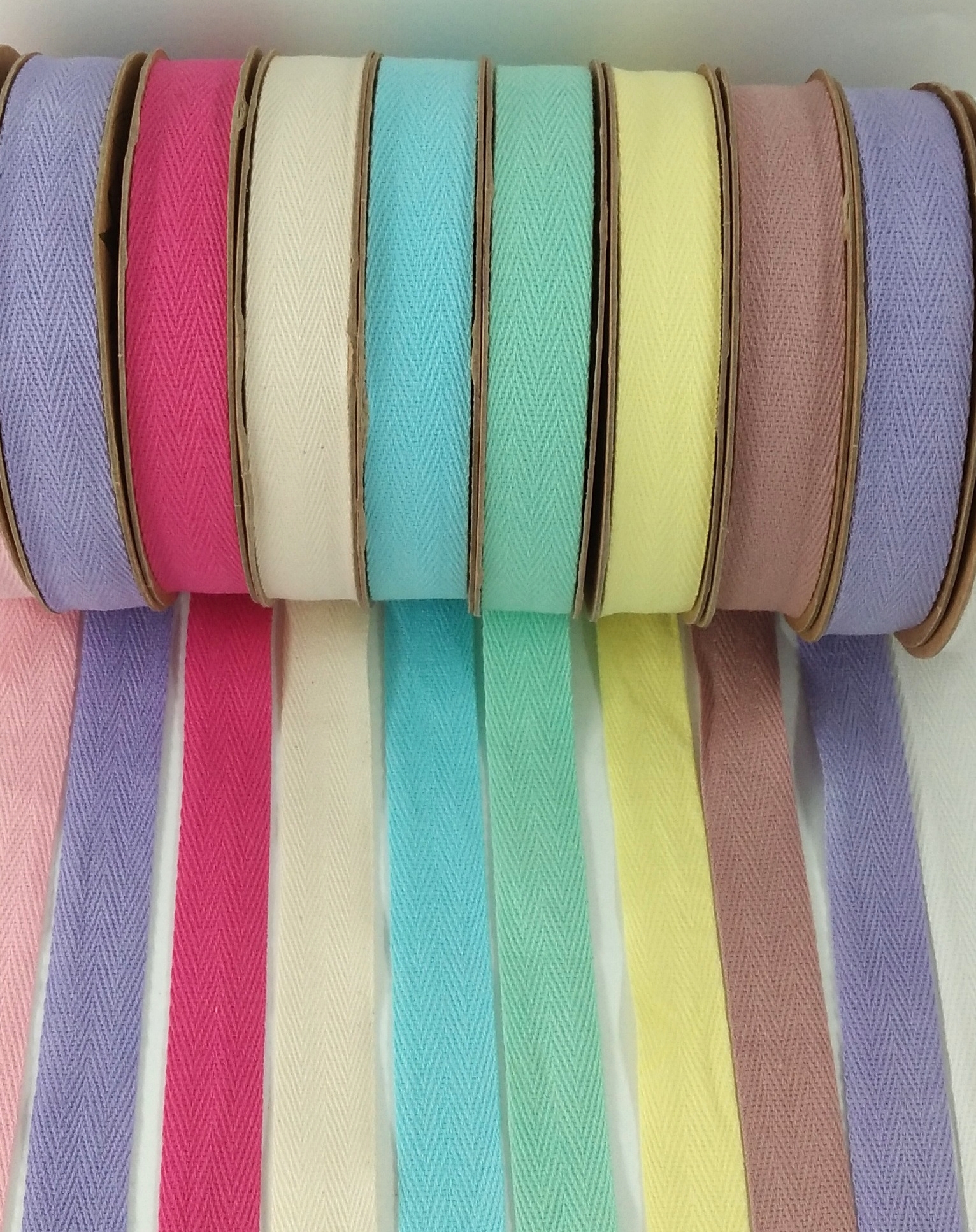 彩色全棉人字带纯棉布带服装带包边条织带滚边带帆布辅料卷