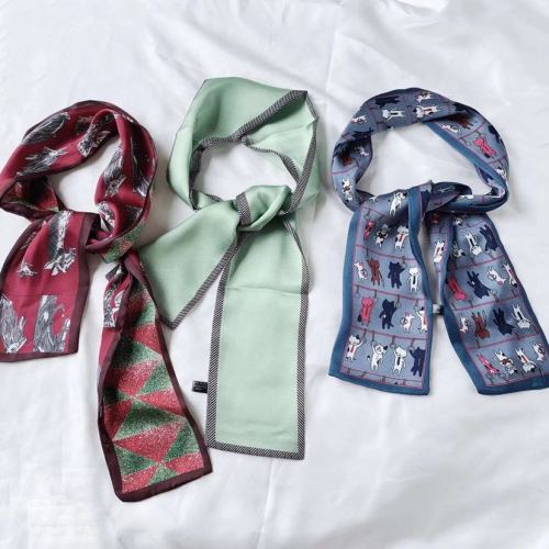 silk scarf all-match thin narrow long silk scarf ribbon ribbon decoration slender tie women‘s korean scarf long