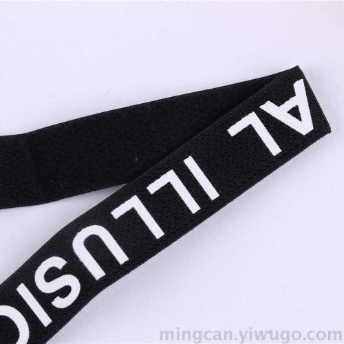 Printing Elastic Band Underwear Vest Letter Printing with Woven Elastic Tape Shoulder Strap Silicone printed Shoulder Strap 