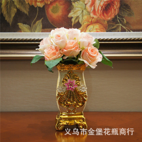 20cm high european modern fresh ceramic vase creative gold plating plant flower arrangement decoration crafts