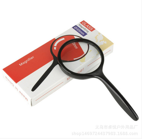 75mm crank magnifying glass with curved handle reading reading 5 times magnifying glass high magnification reading magnifying glass