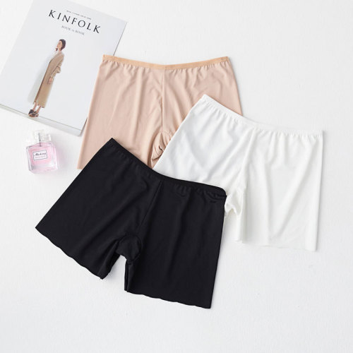 Summer Anti-Exposure One-Piece Ice Silk Seamless Safety Pants Crotch Shorts Boxers Factory Direct Sales