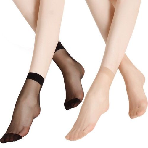 women‘s summer thin transparent crystal socks