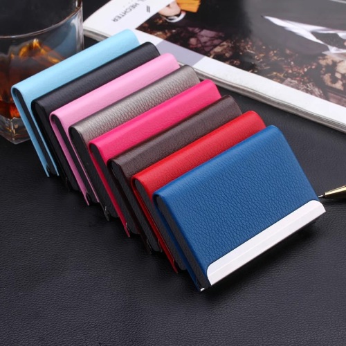 Xinhua Sheng Metal Business Card Holder Business Cowhide Business Card Box Free Lettering Gift customized Logo Card Holder 