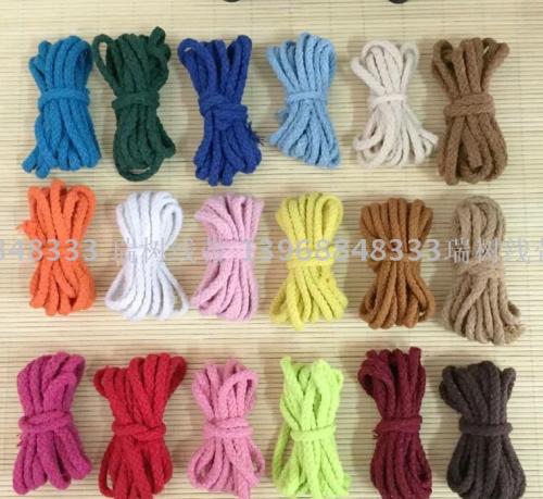 spot supply cotton string eight-strand rope clothing accessories cotton embedded rope color cotton string wholesale