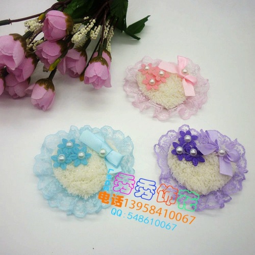 factory direct oem customized diy handmade materials clothing ornament accessories accessories 897 three-flower lace peach heart