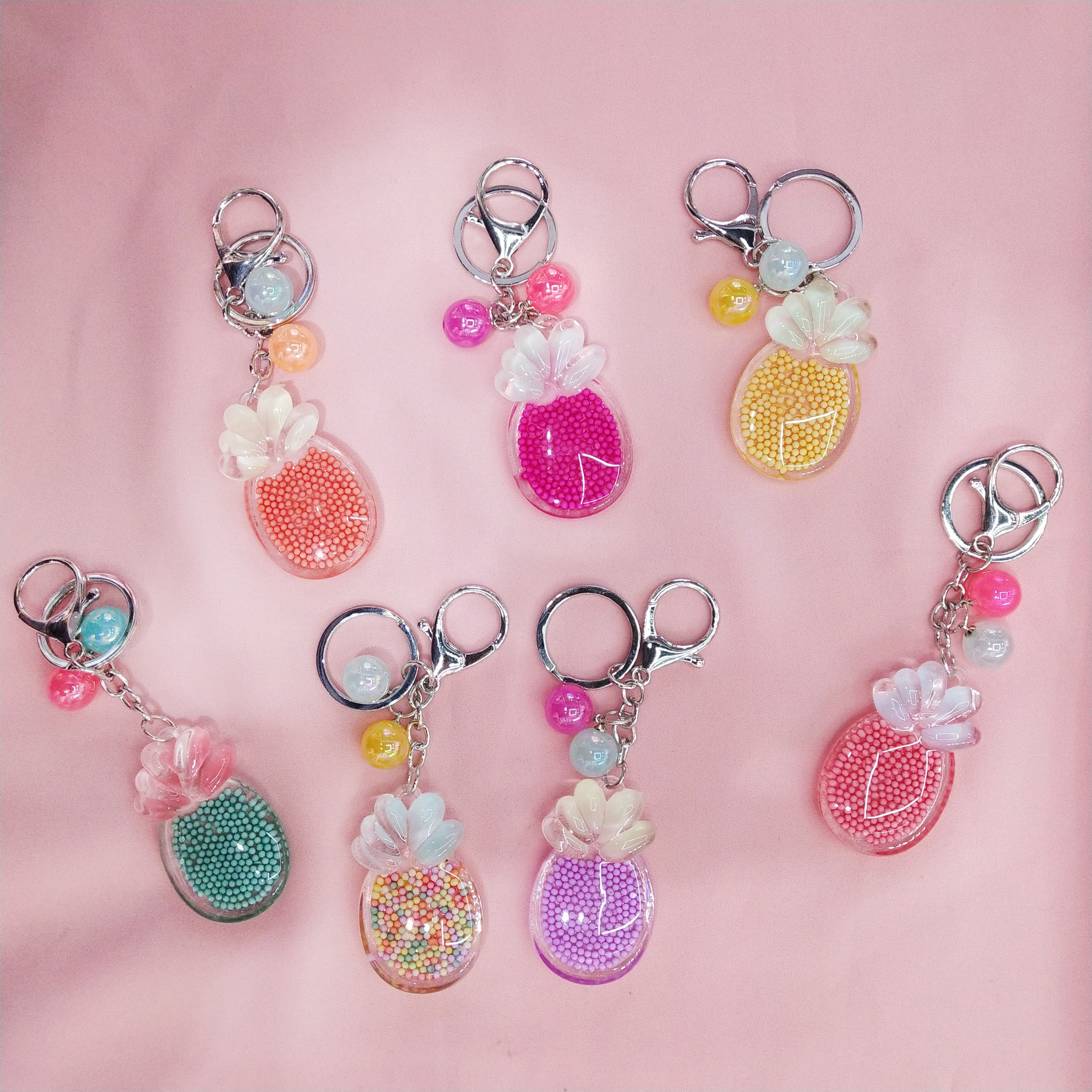 supply pineapple bead sand key chain quicksand pendant student