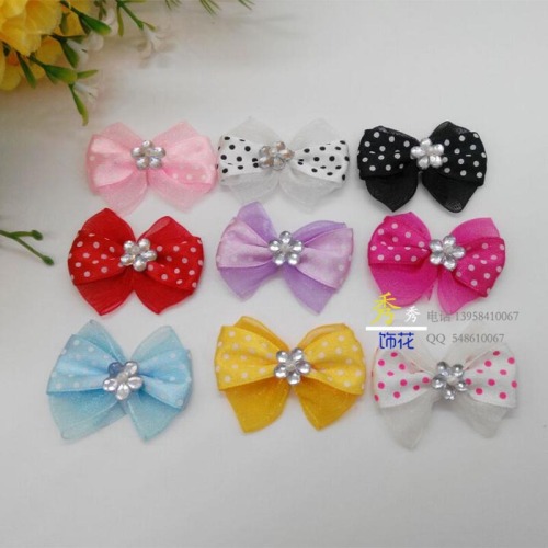 2014 new idea ribbon yarn strip sequined bow tie clothing shoes bag ornament accessories