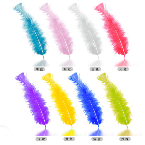 factory direct decorative filling color turkey feather pointed tail velvet diy ornament full velvet feather wholesale