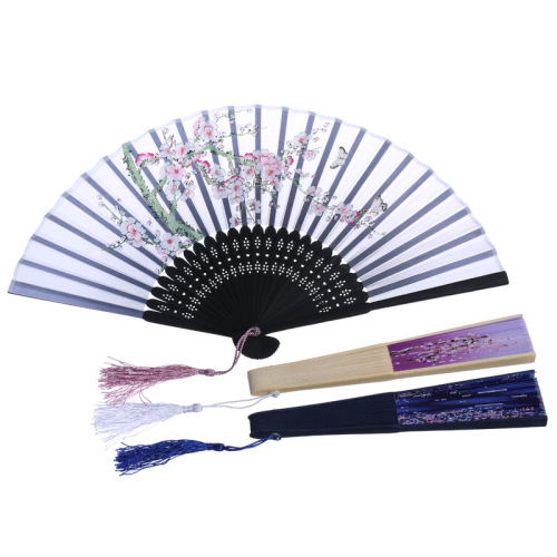 bamboo crafts chinese ancient style grinding folding fan hand carved home decoration japanese folding fan customized